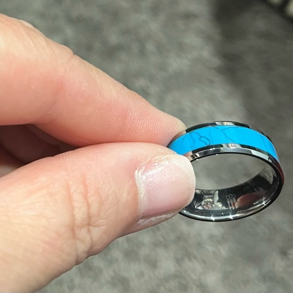 Men’s Tungsten/Turquoise Band by Three Keys Jewelry, Size 13, NIB - Picture 5 of 6